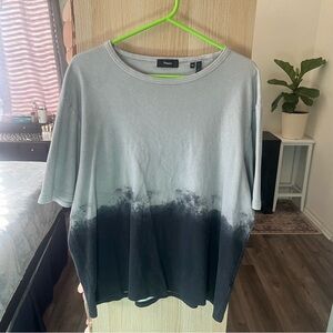 Theory Gray and Black Short Sleeve Tee‎ with Gradual Fade tie die